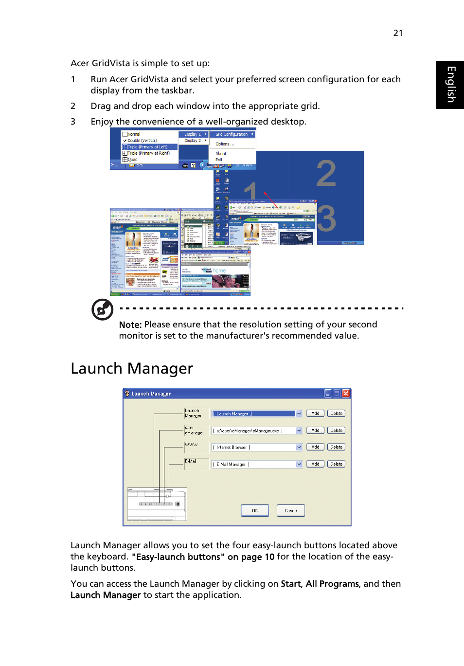Launch manager | Acer Extensa 6600 User Manual | Page 29 / 66