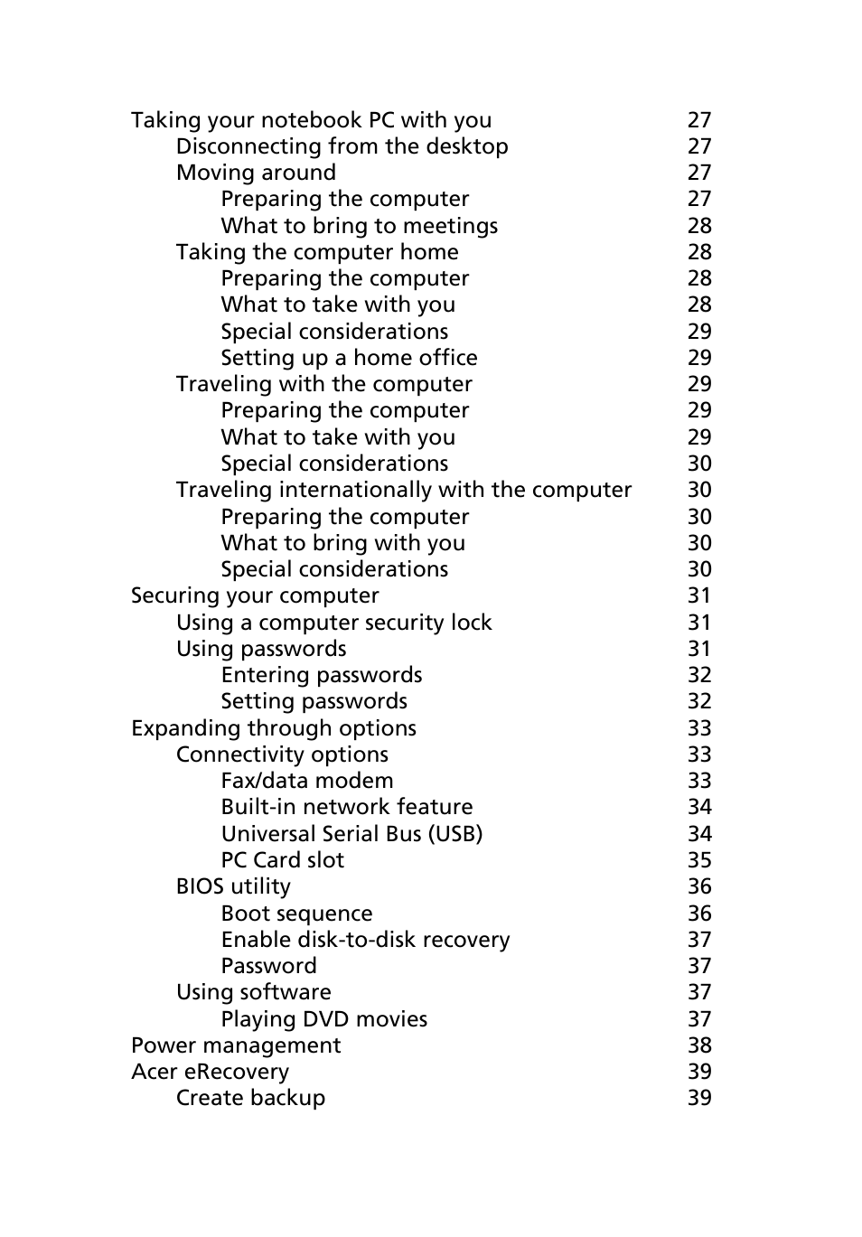 Acer Extensa 6600 User Manual | Page 7 / 66