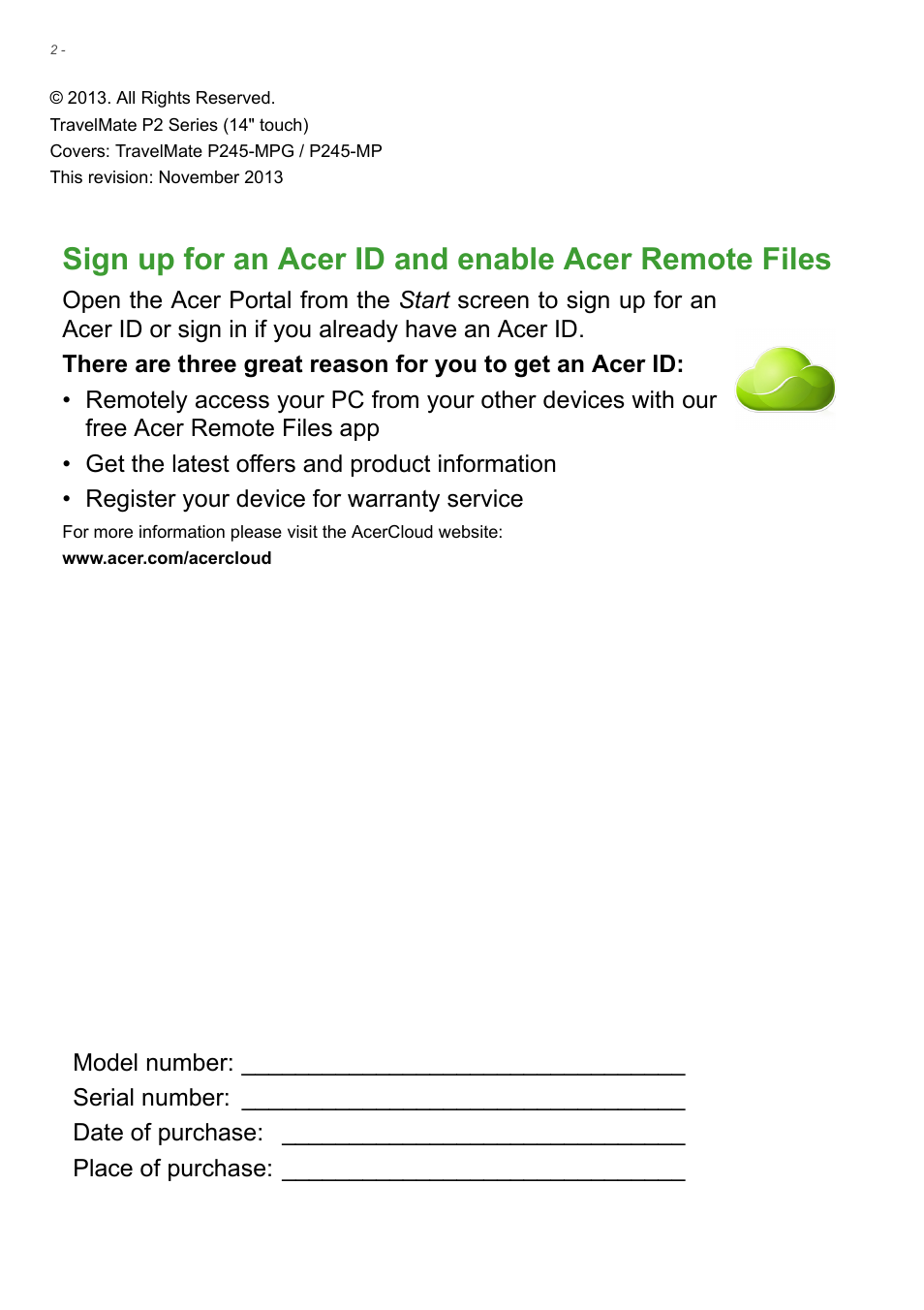 Acer TravelMate P245-MP User Manual | Page 2 / 105