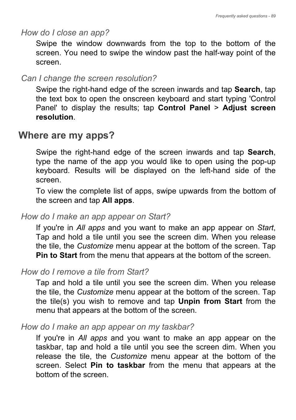 Where are my apps | Acer TravelMate P245-MP User Manual | Page 89 / 105