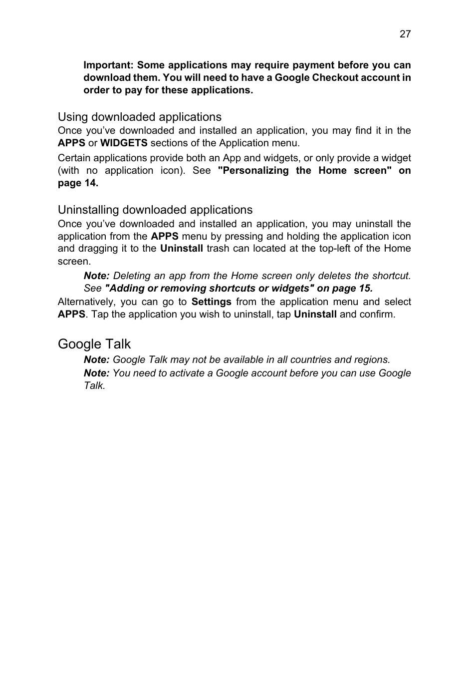 Google talk | Acer B1-711 User Manual | Page 27 / 51