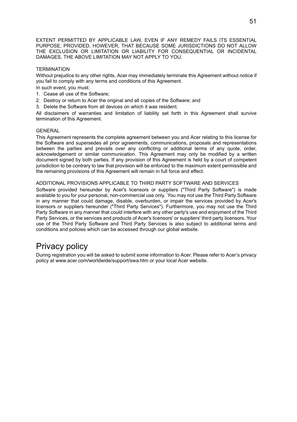 Privacy policy | Acer B1-711 User Manual | Page 51 / 51