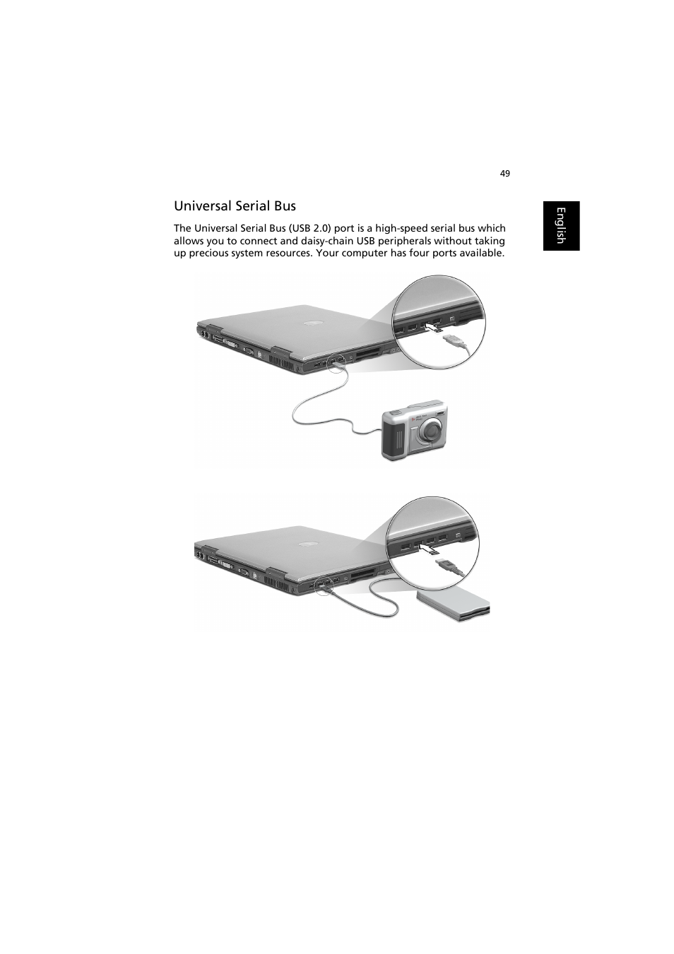 Universal serial bus | Acer TravelMate 8000 User Manual | Page 57 / 99