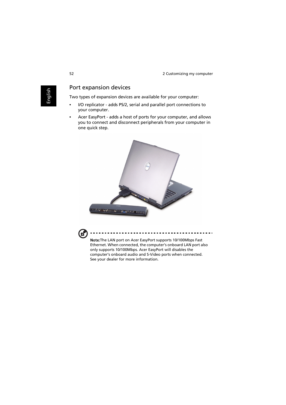 Port expansion devices | Acer TravelMate 8000 User Manual | Page 60 / 99