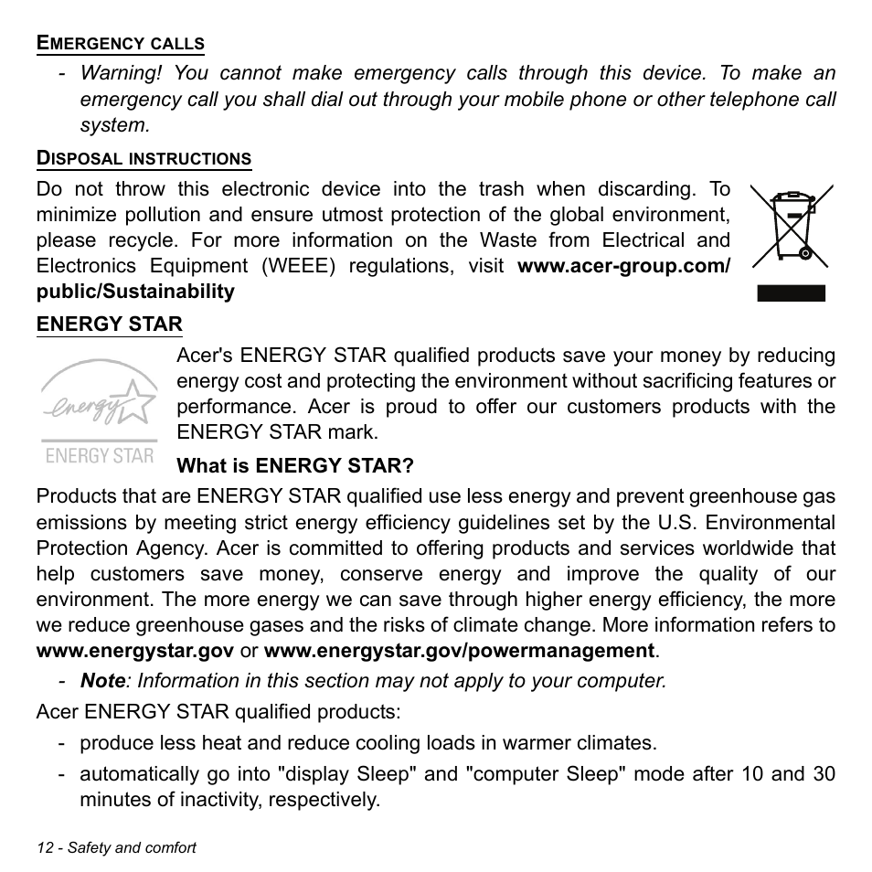 Acer Aspire V5-132 User Manual | Page 12 / 103