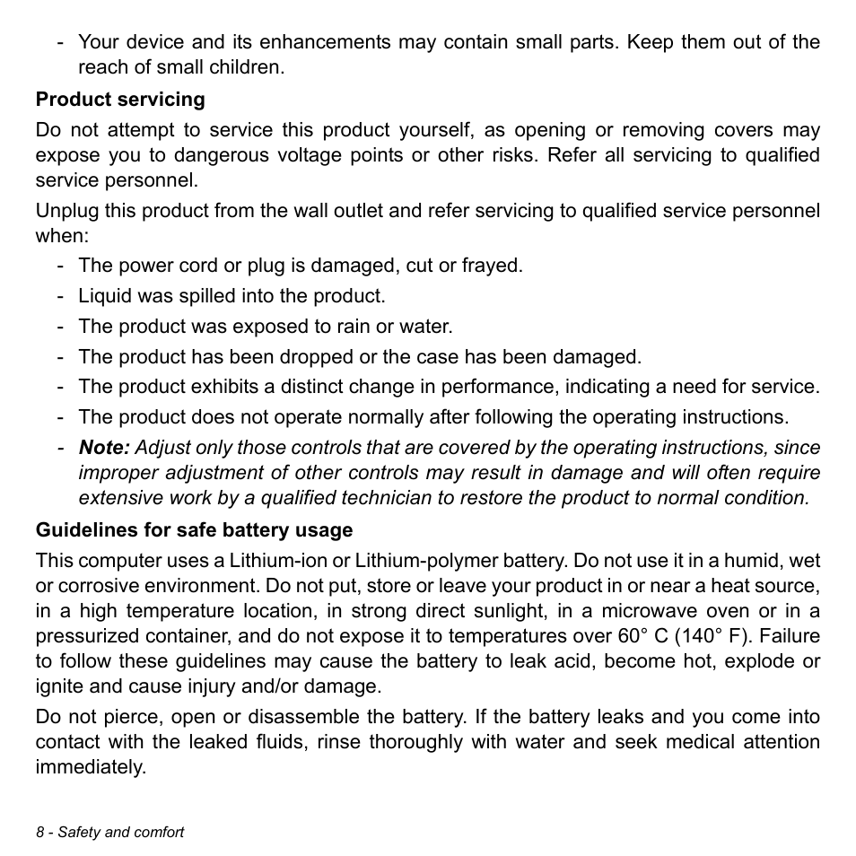 Acer Aspire V5-132 User Manual | Page 8 / 103