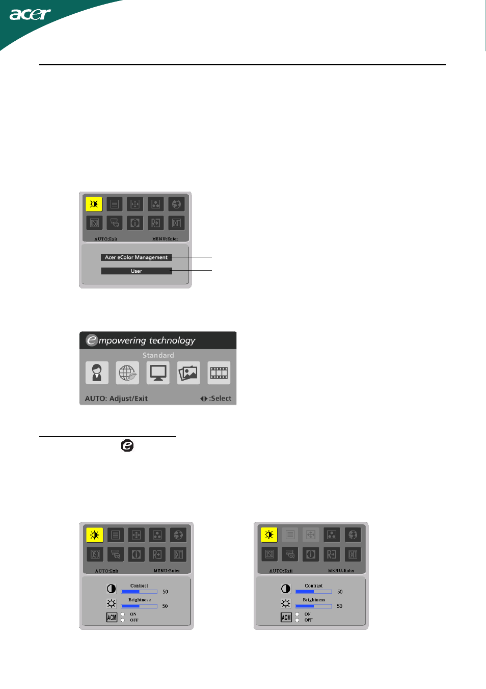 How to adjust a setting | Acer B273HL User Manual | Page 17 / 24