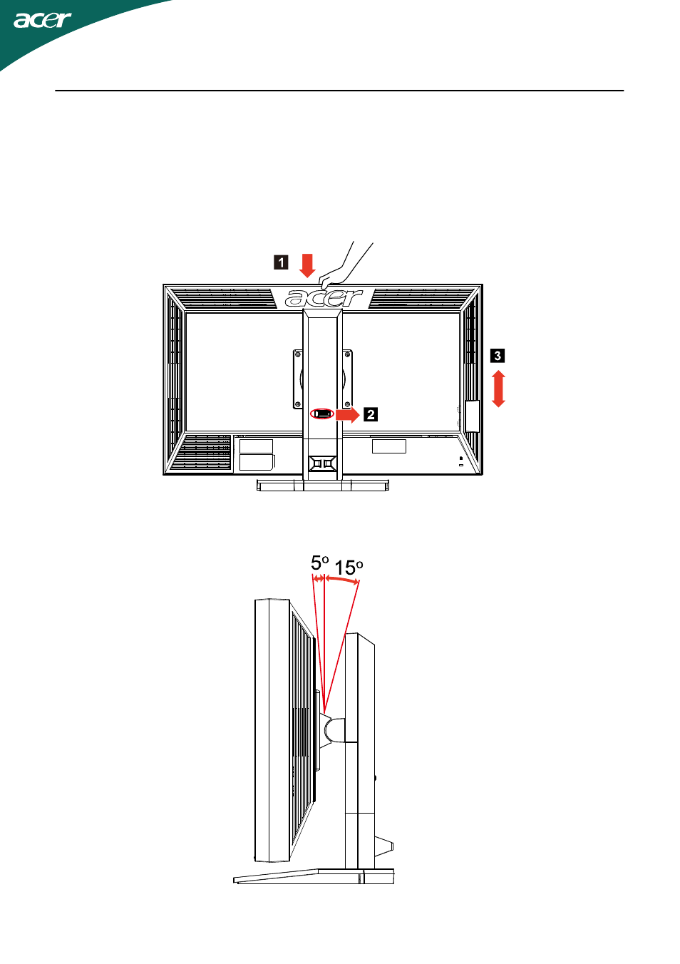 Screen position adjustment, 110mm | Acer B273HL User Manual | Page 8 / 24