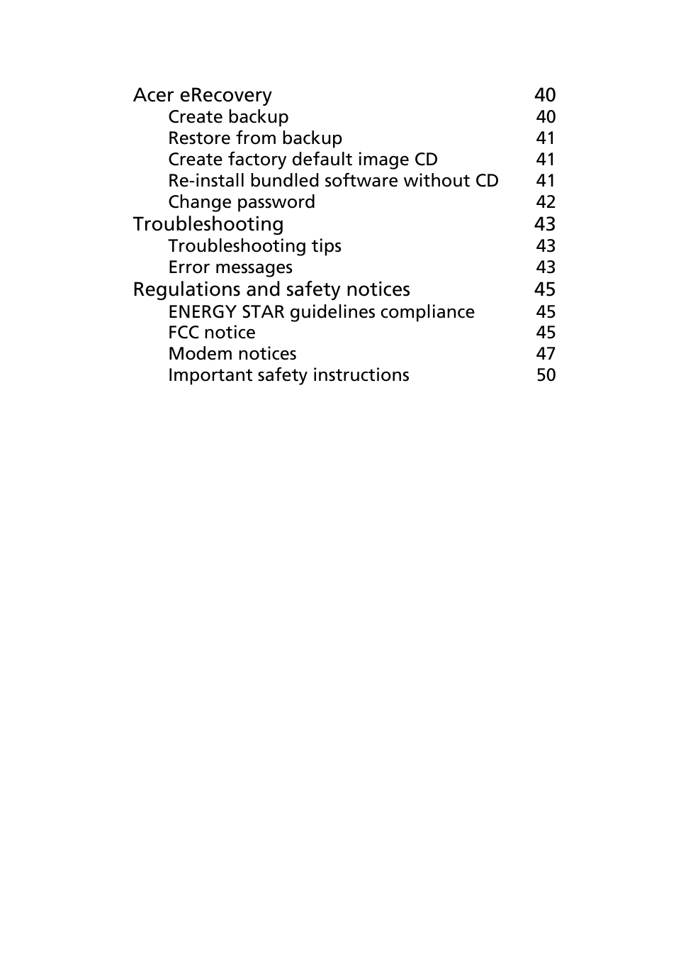 Acer TravelMate 4400 User Manual | Page 8 / 67