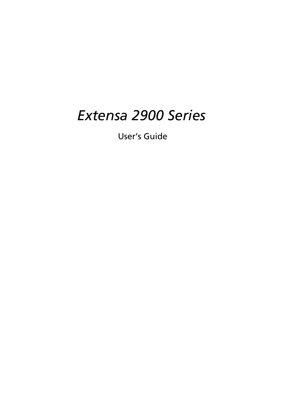 Acer Extensa 2900D User Manual | 98 pages