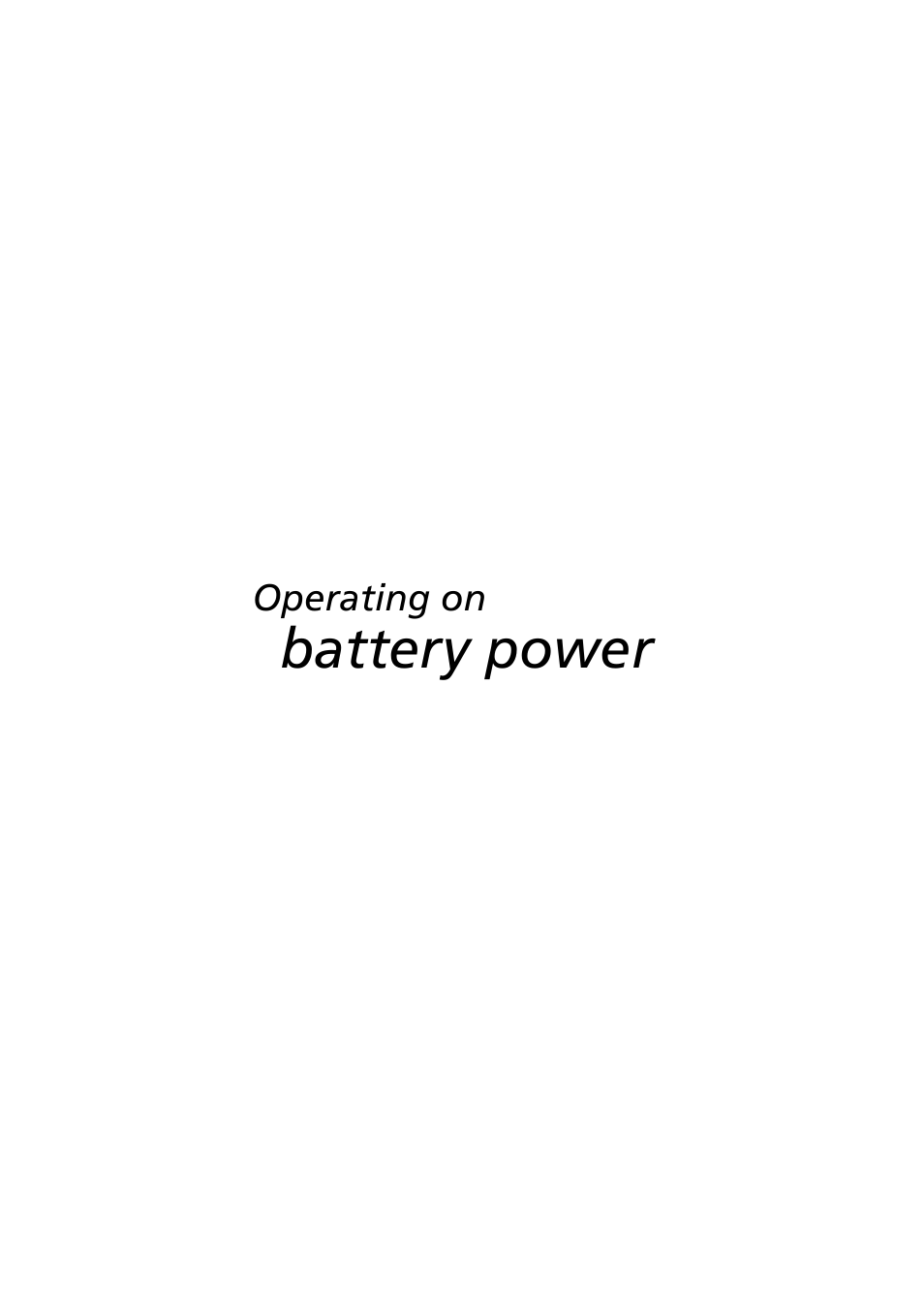 Operating on, Battery power | Acer Extensa 2900D User Manual | Page 41 / 98