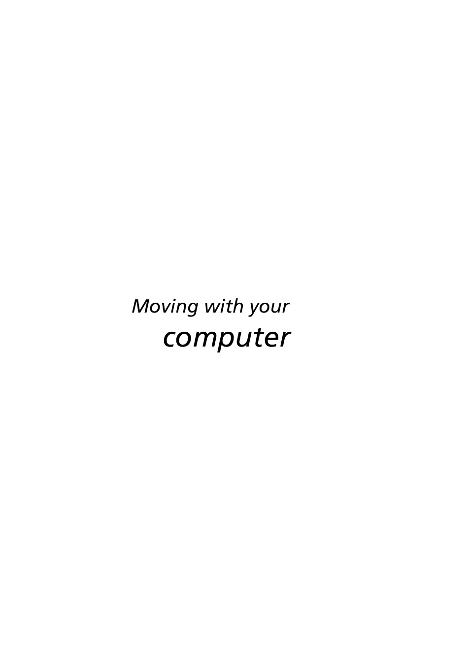 Moving with your computer, Computer | Acer Extensa 2900D User Manual | Page 61 / 98