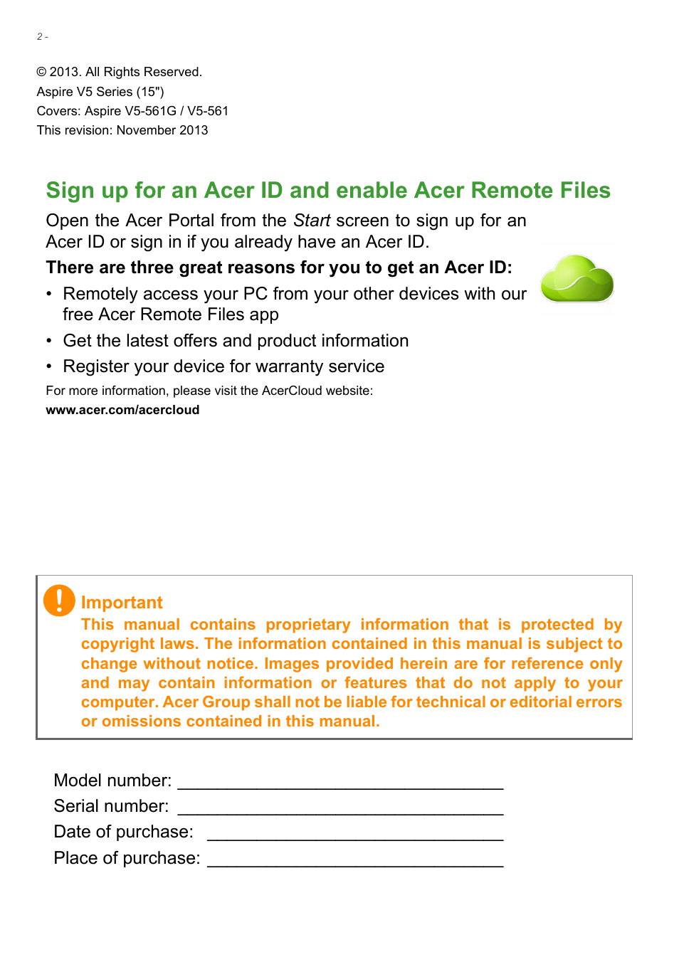 Acer Aspire V5-561G User Manual | Page 2 / 85