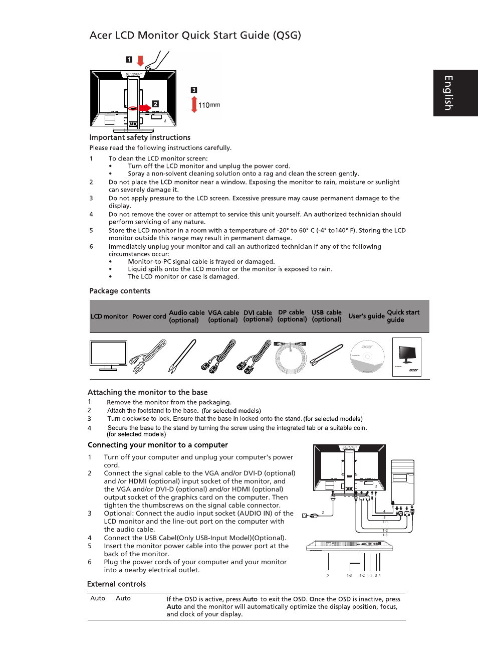 Acer B243WL User Manual | 2 pages