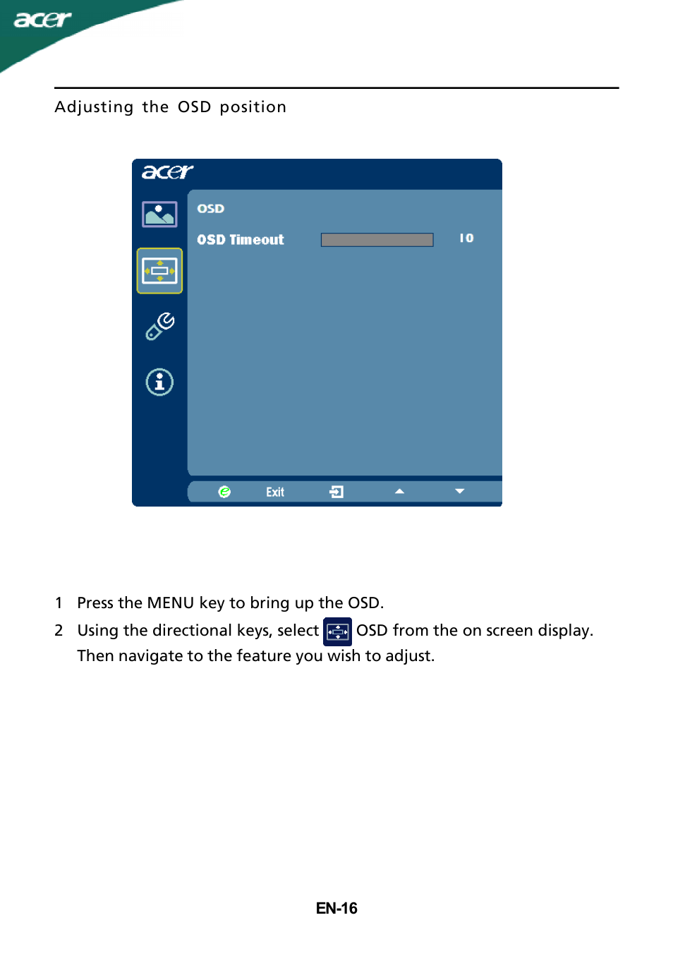 Acer G215HL User Manual | Page 17 / 23