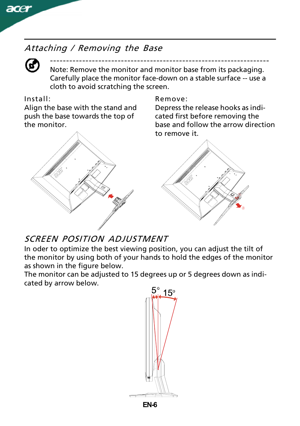 Acer G215HL User Manual | Page 7 / 23