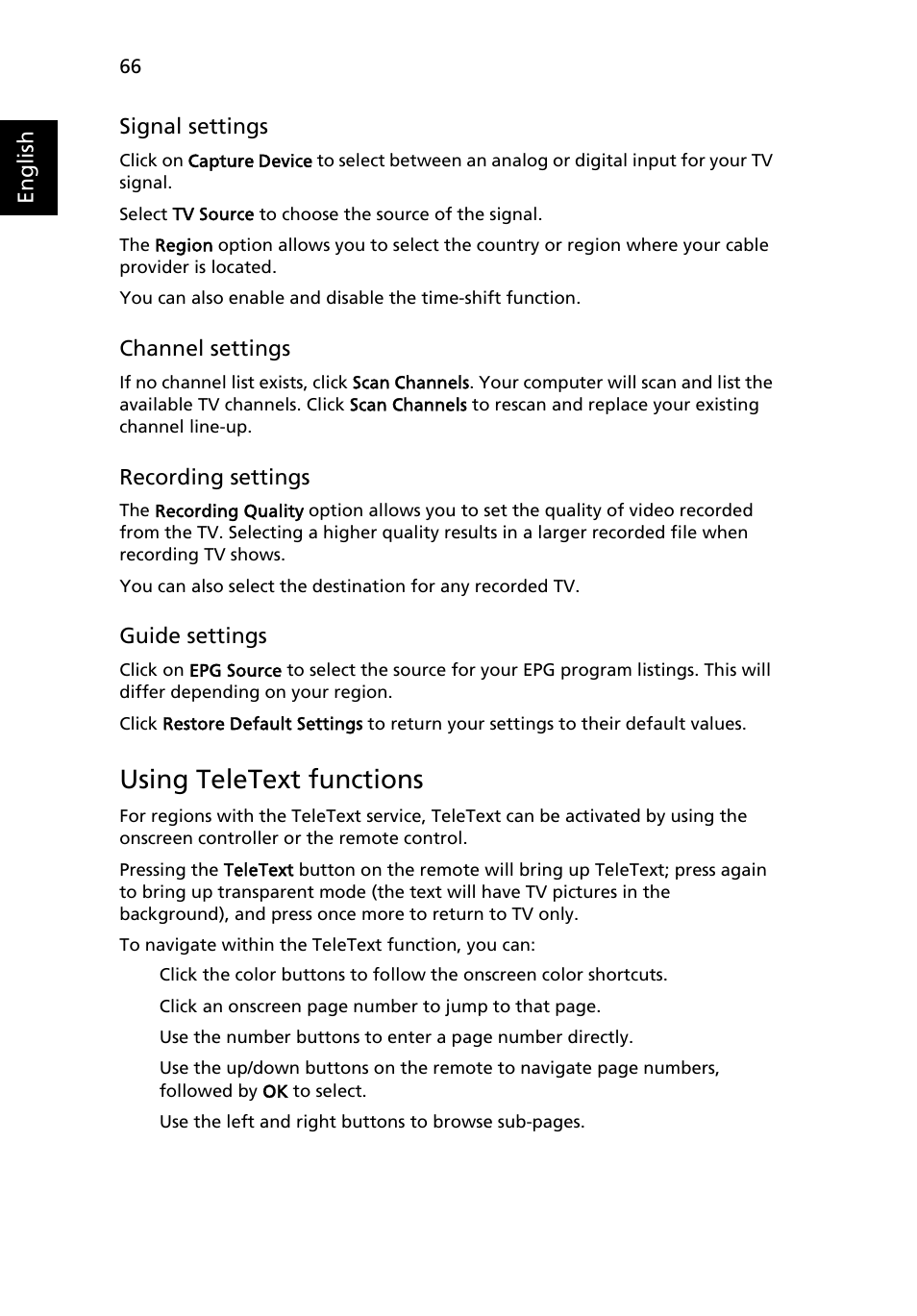 Using teletext functions | Acer Aspire 5570Z User Manual | Page 86 / 124