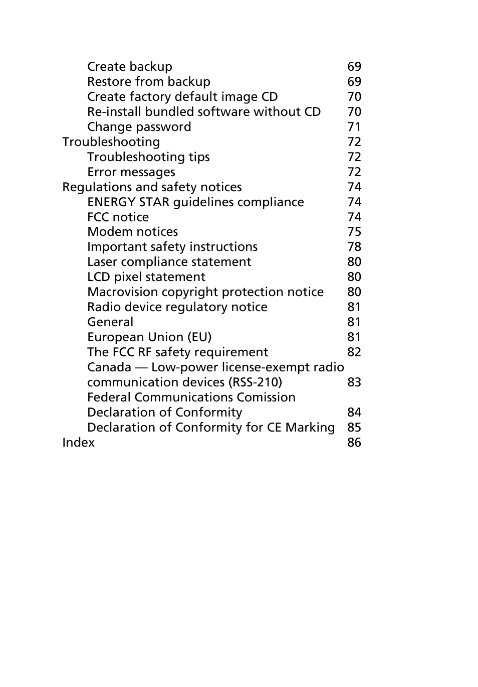 Acer TravelMate 6500 User Manual | Page 14 / 101