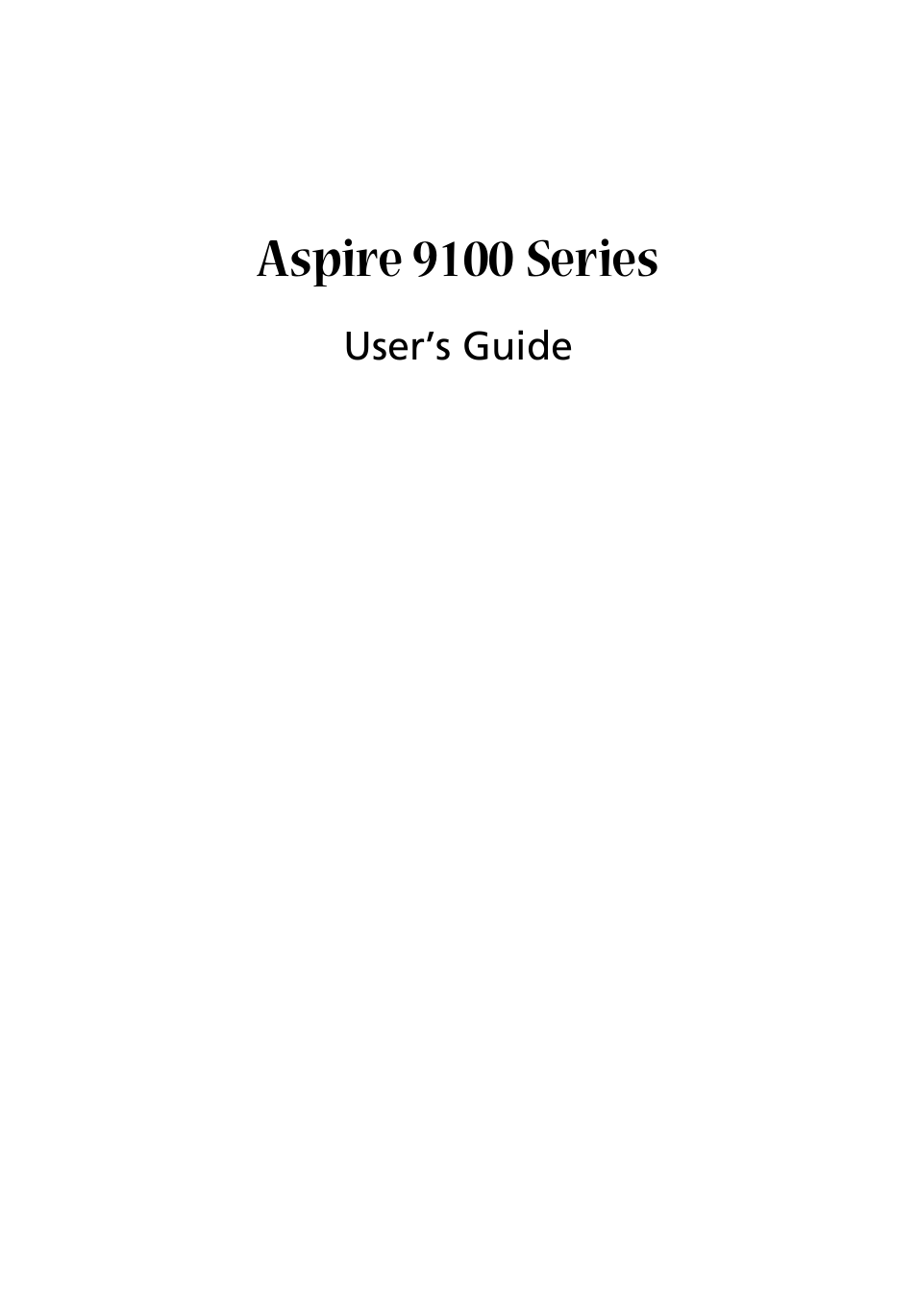 Acer Aspire 9100 User Manual | 90 pages