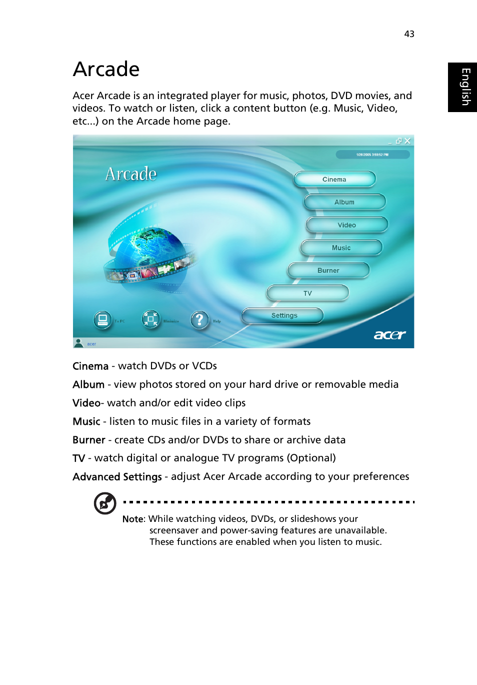 Arcade | Acer Aspire 9100 User Manual | Page 53 / 90