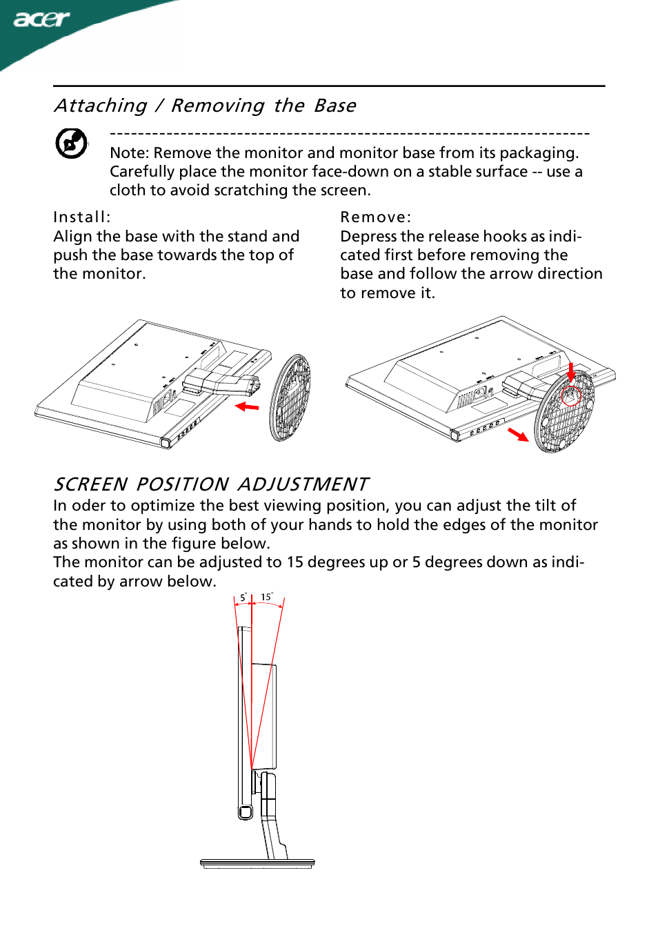 Acer A231HL User Manual | Page 7 / 23
