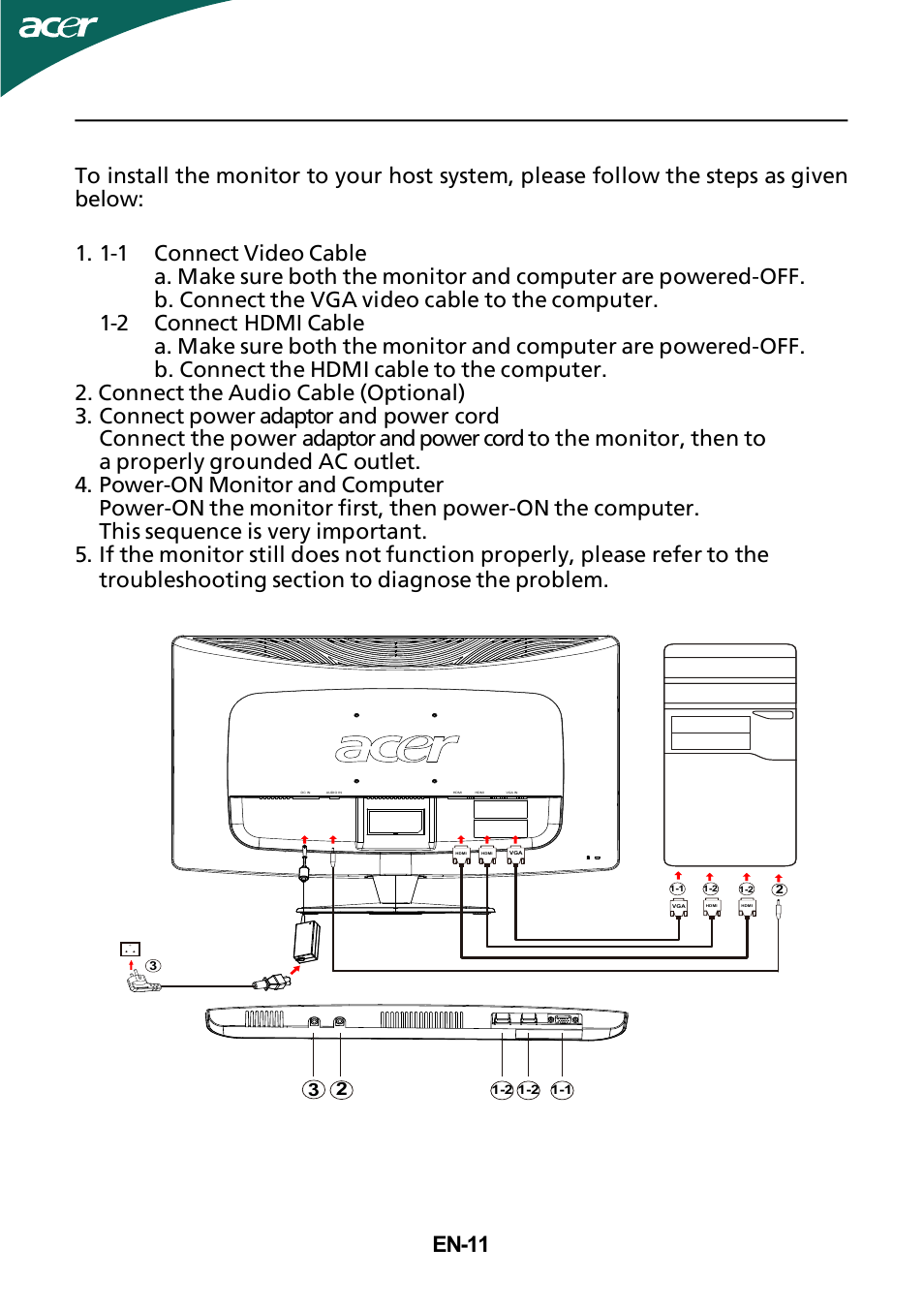 Installation, En-11 | Acer HR274H User Manual | Page 12 / 25