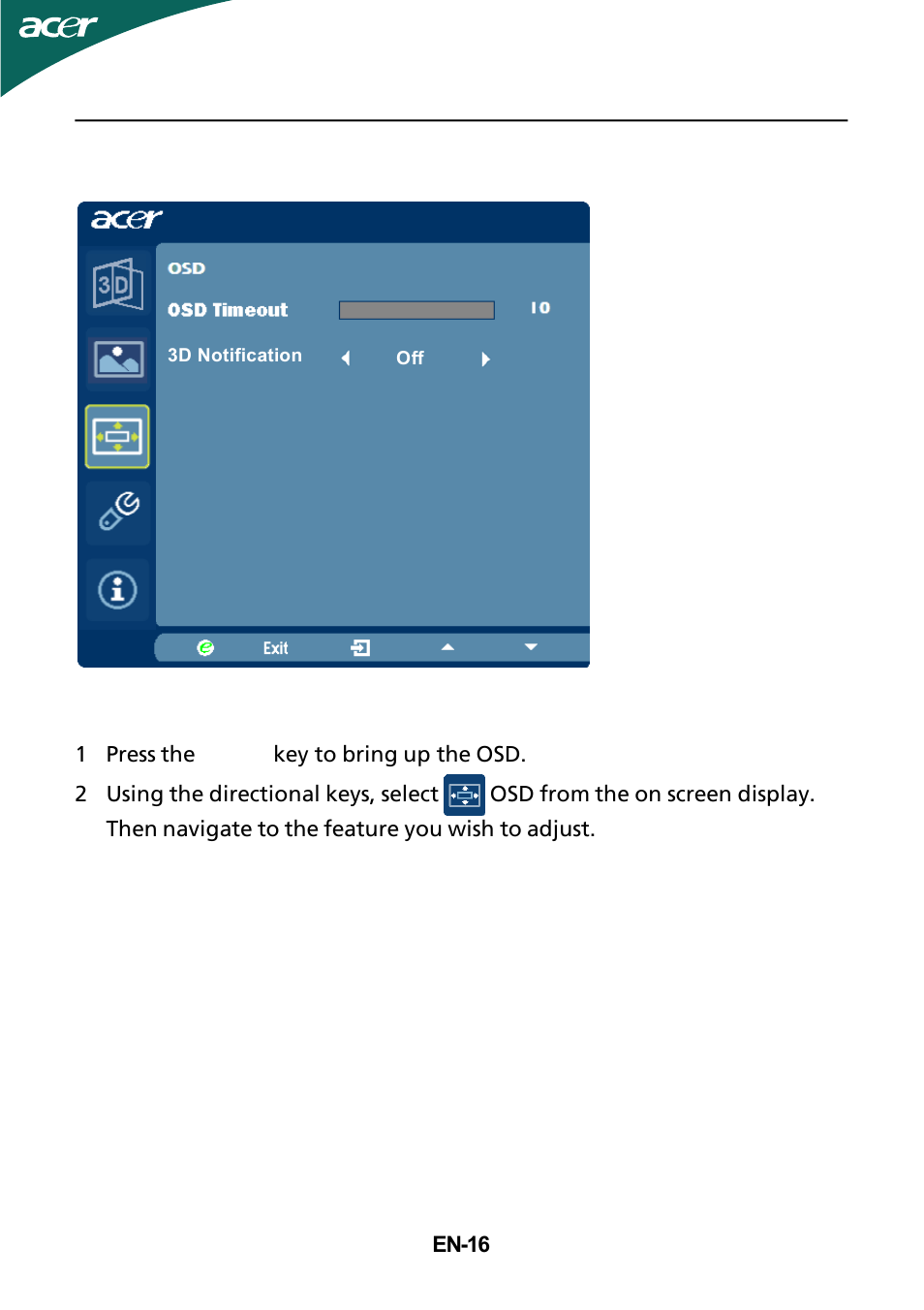 Acer HR274H User Manual | Page 17 / 25