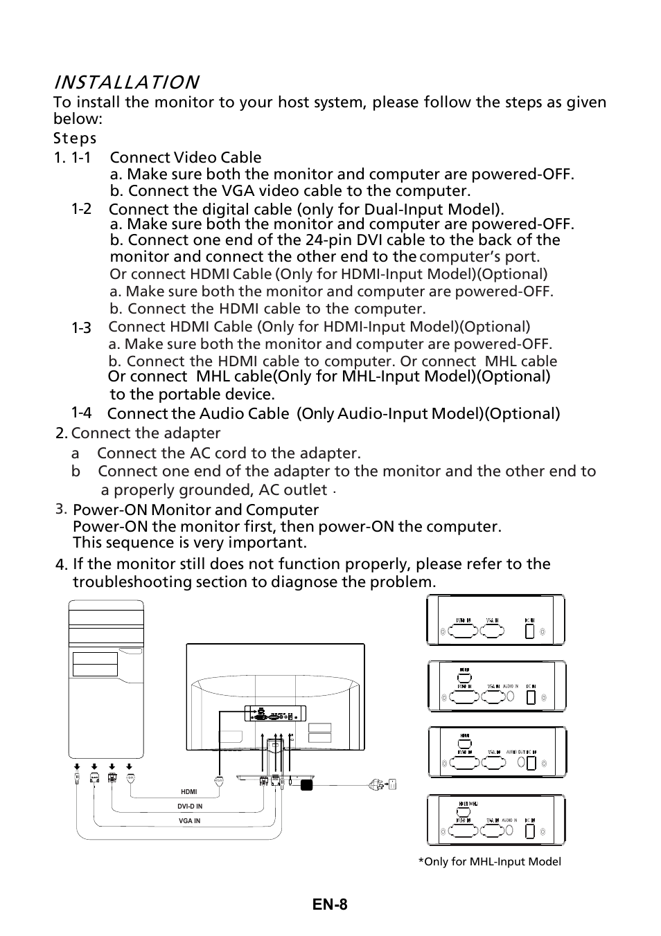 Installation | Acer Q276HL User Manual | Page 17 / 30