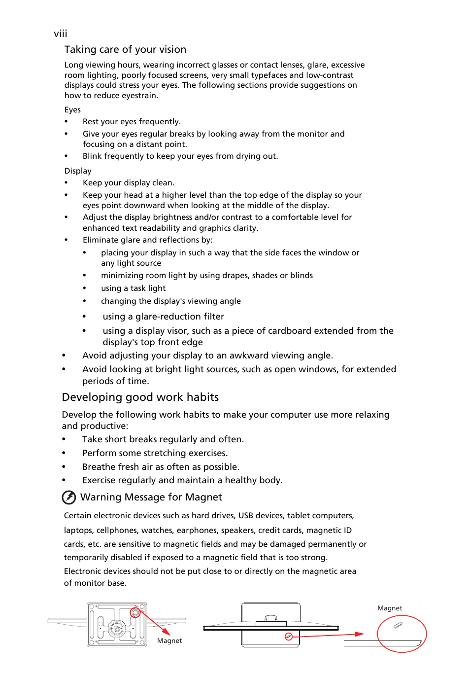 Developing good work habits | Acer H226HQL User Manual | Page 8 / 29