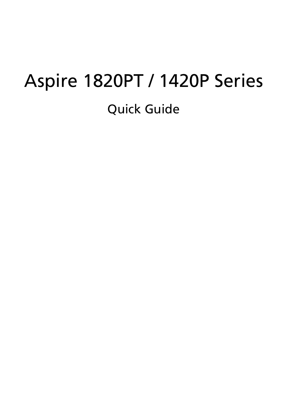 Acer Aspire 1820PT User Manual | 12 pages