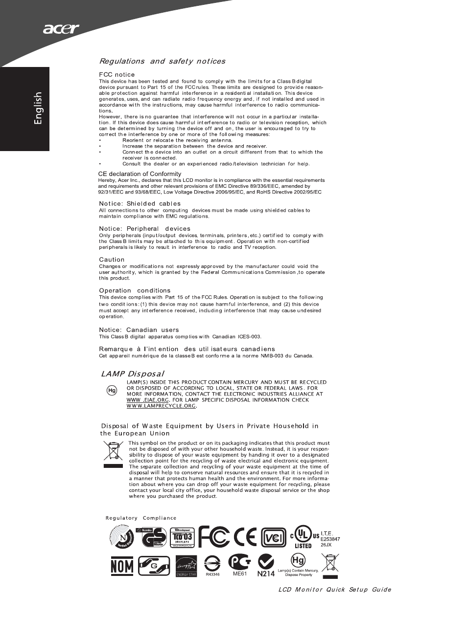 H f© c€ b ■ ®"s, Iiom | Acer X223W User Manual | Page 2 / 2