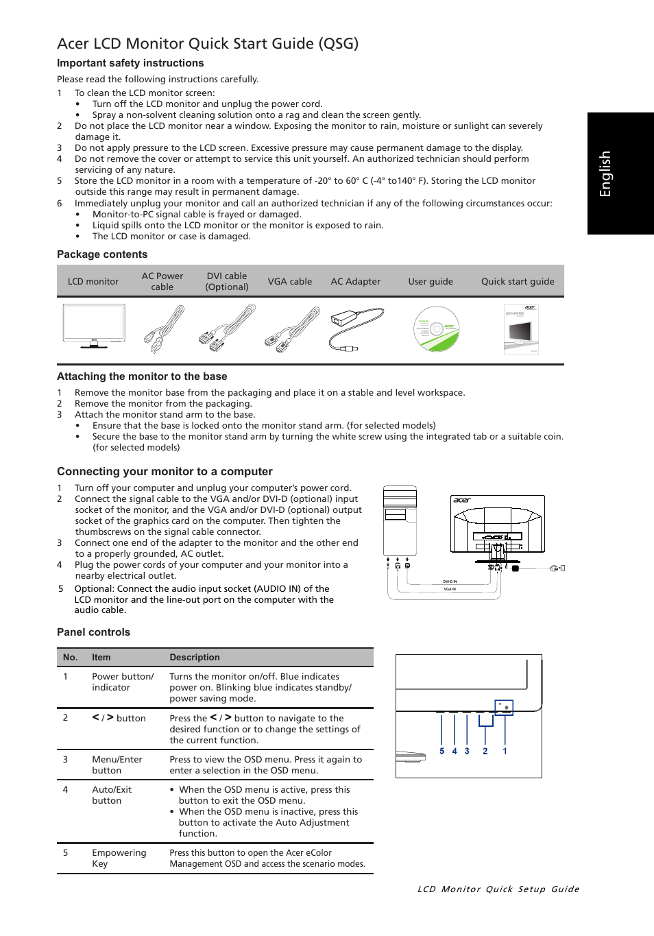 Acer S200HQL User Manual | 2 pages