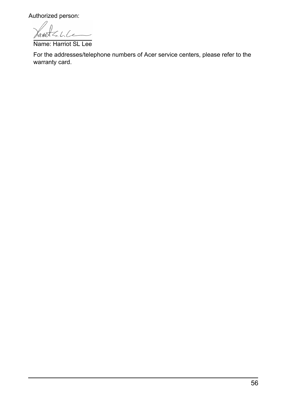 Acer Z110 User Manual | Page 56 / 56