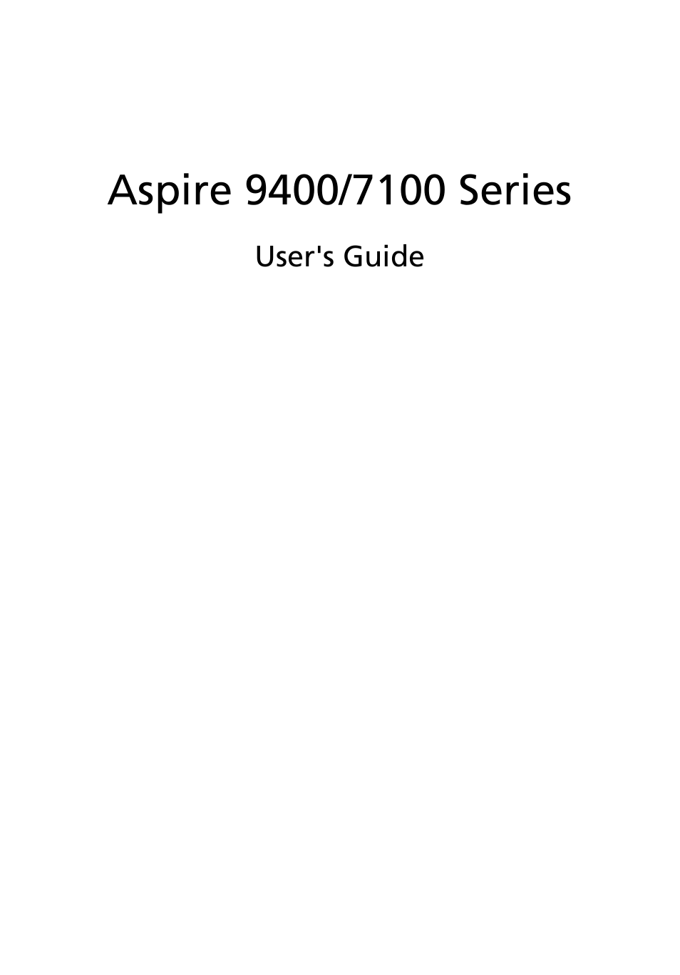 Acer Aspire 7100 User Manual | 87 pages