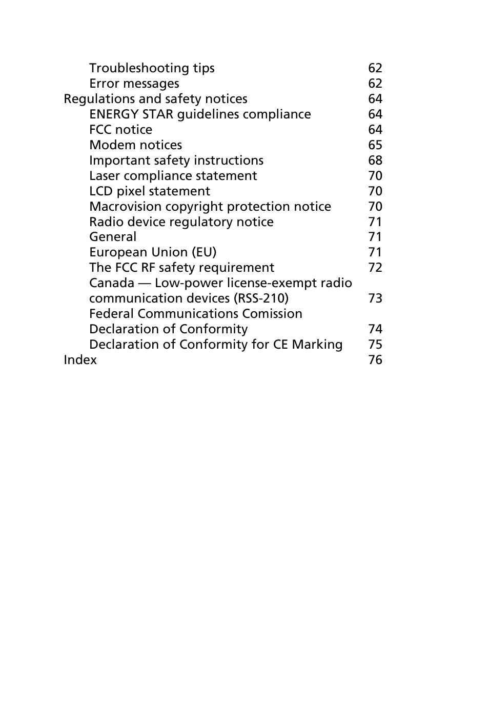 Acer Aspire 7100 User Manual | Page 10 / 87