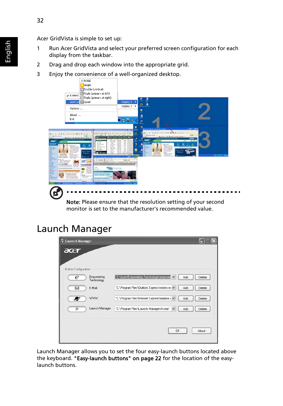 Launch manager | Acer Aspire 7100 User Manual | Page 42 / 87