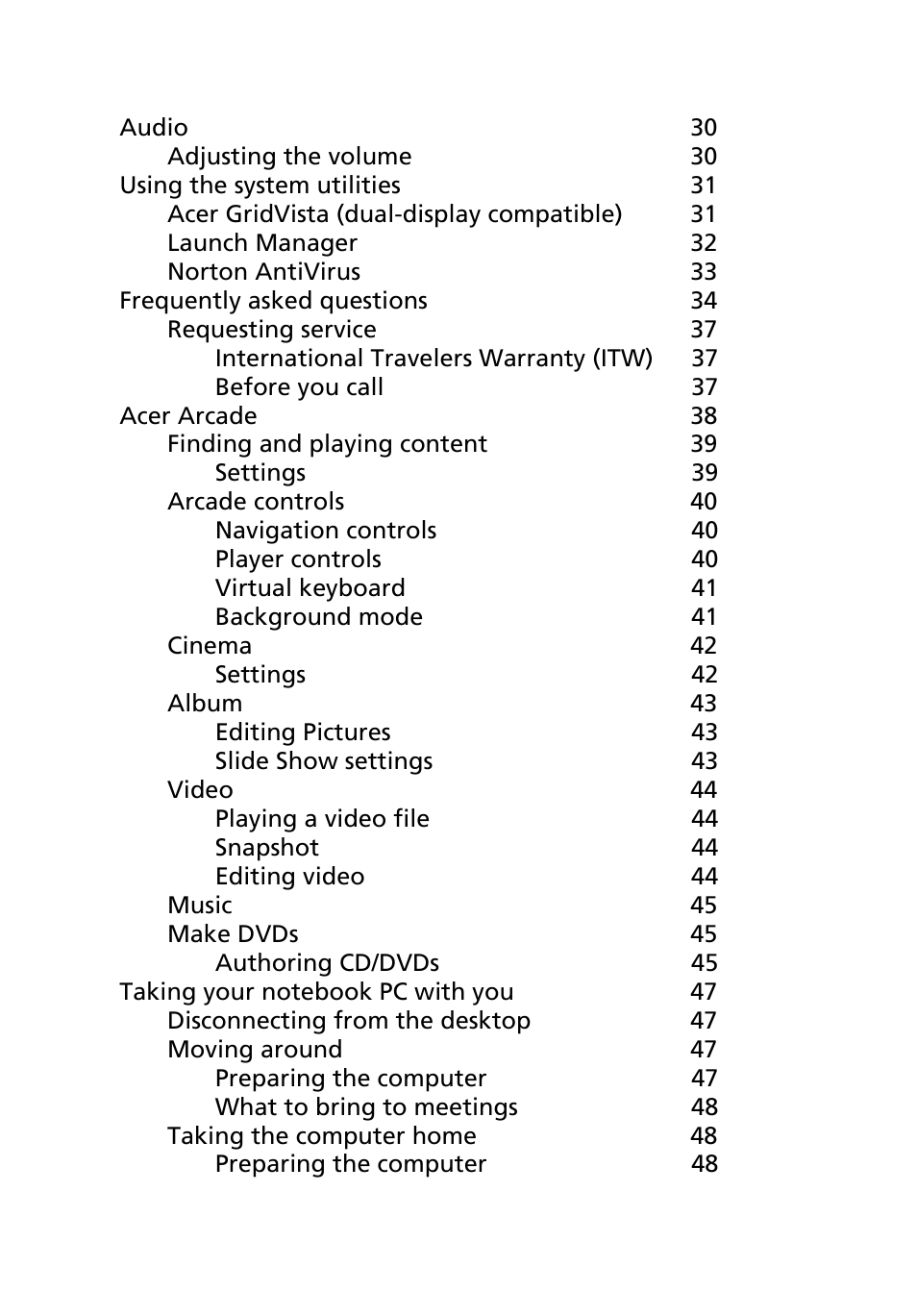 Acer Aspire 7100 User Manual | Page 8 / 87