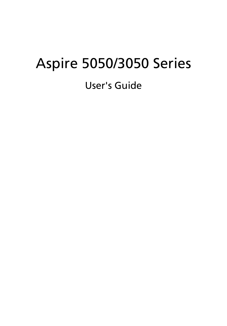 Acer Aspire 3050 User Manual | 115 pages