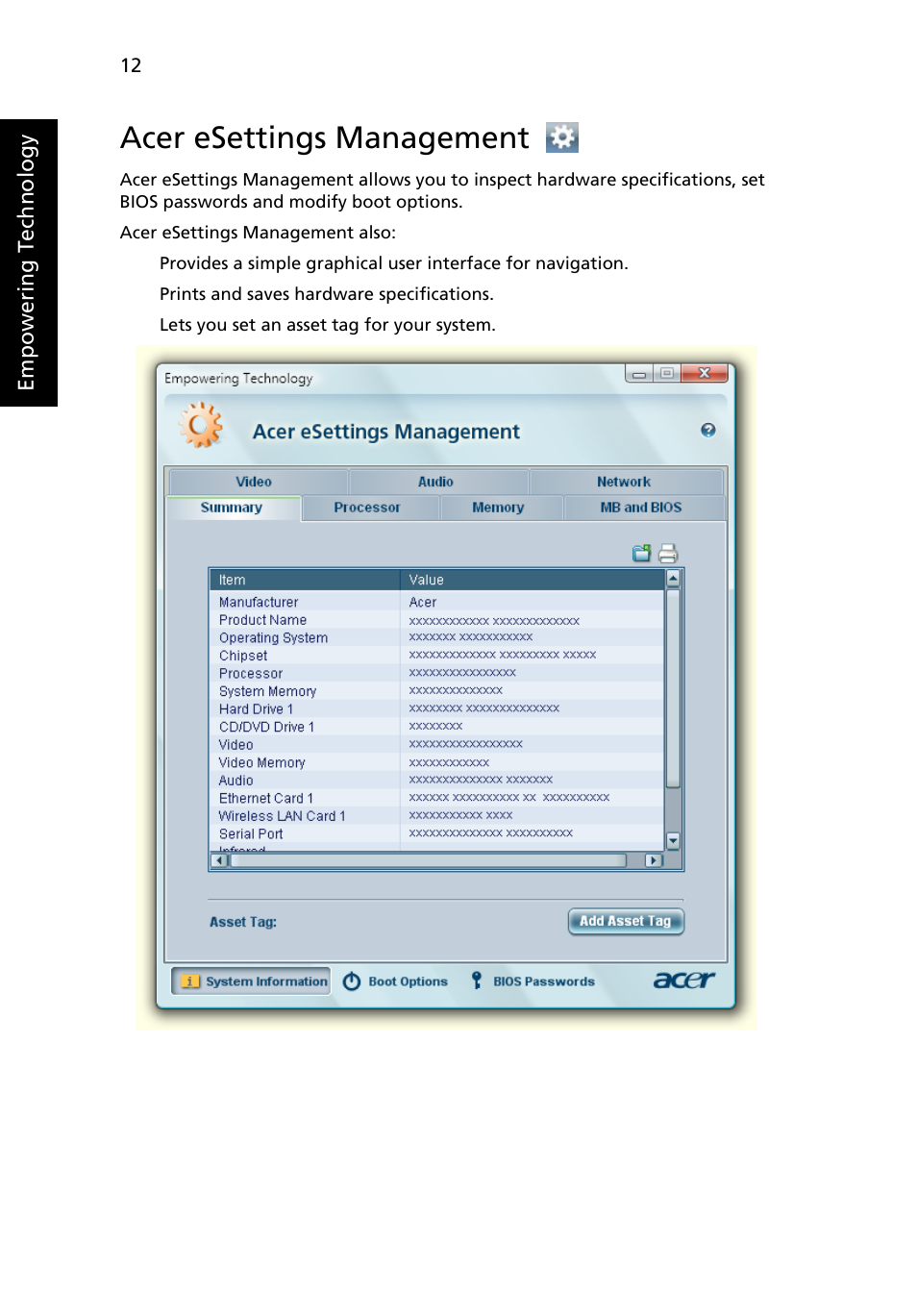 Acer esettings management | Acer Aspire 3050 User Manual | Page 30 / 115