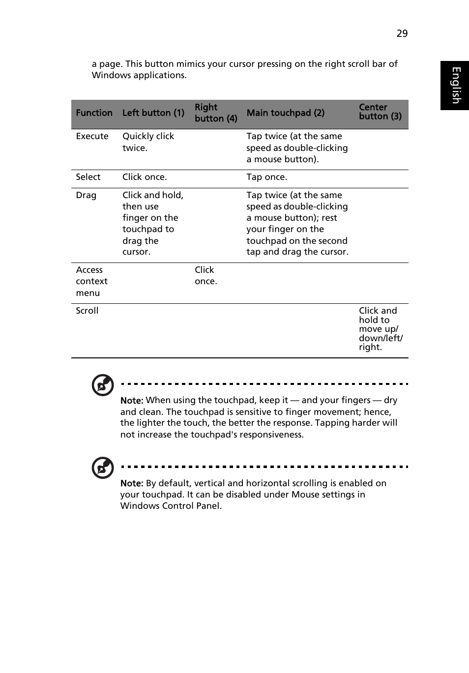 Eng lis h | Acer Aspire 3050 User Manual | Page 47 / 115