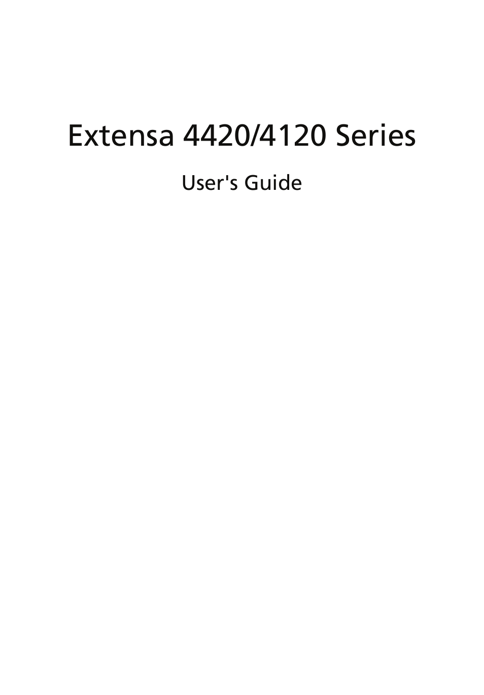 Acer Extensa 4120 User Manual | 98 pages