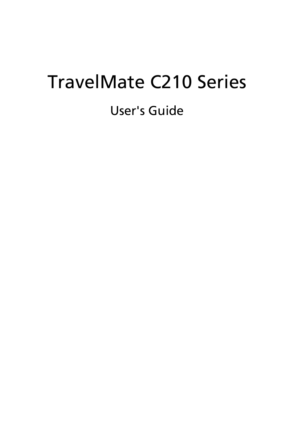 Acer TravelMate C210 User Manual | 113 pages