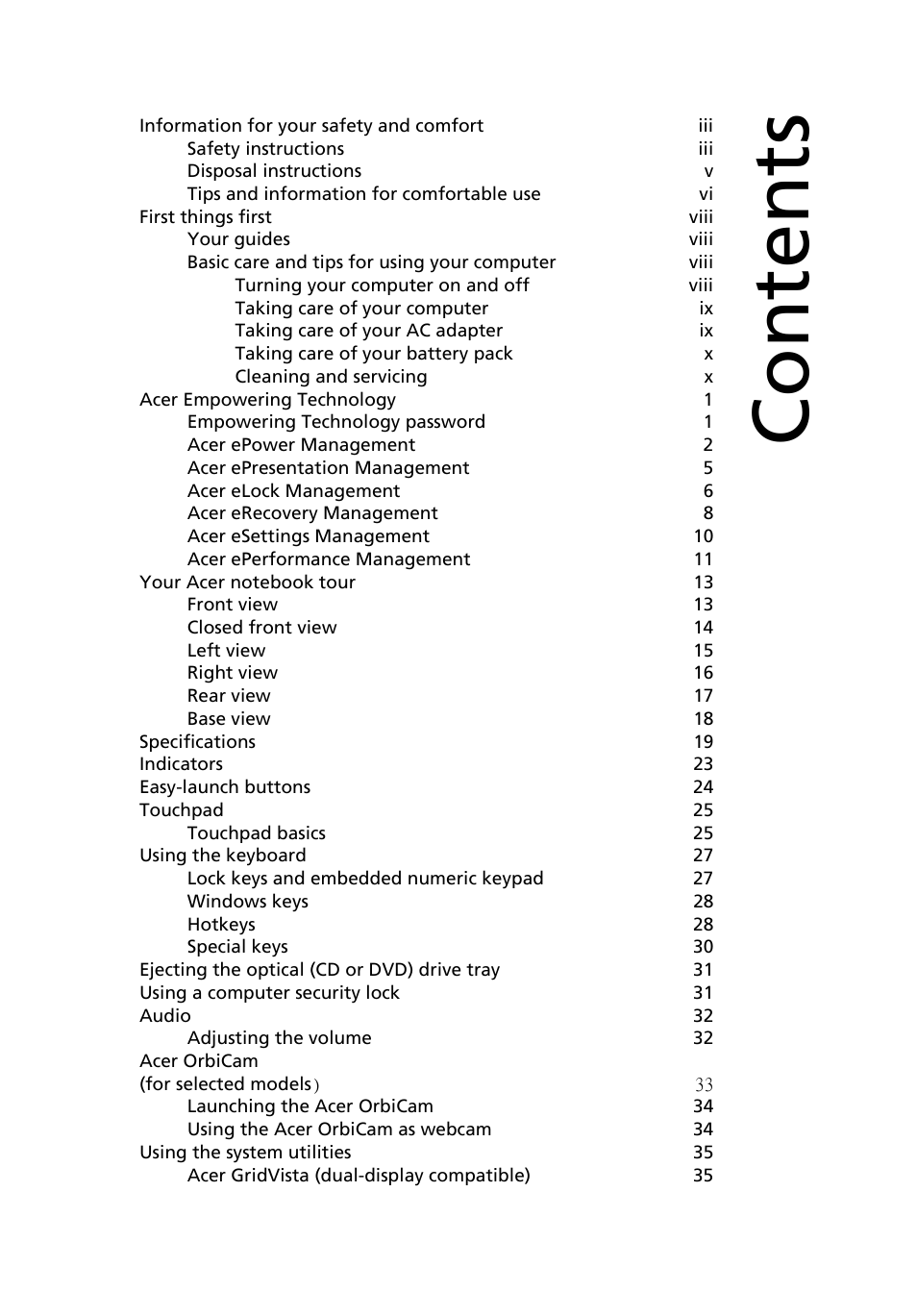 Acer Aspire 3650 User Manual | Page 11 / 94