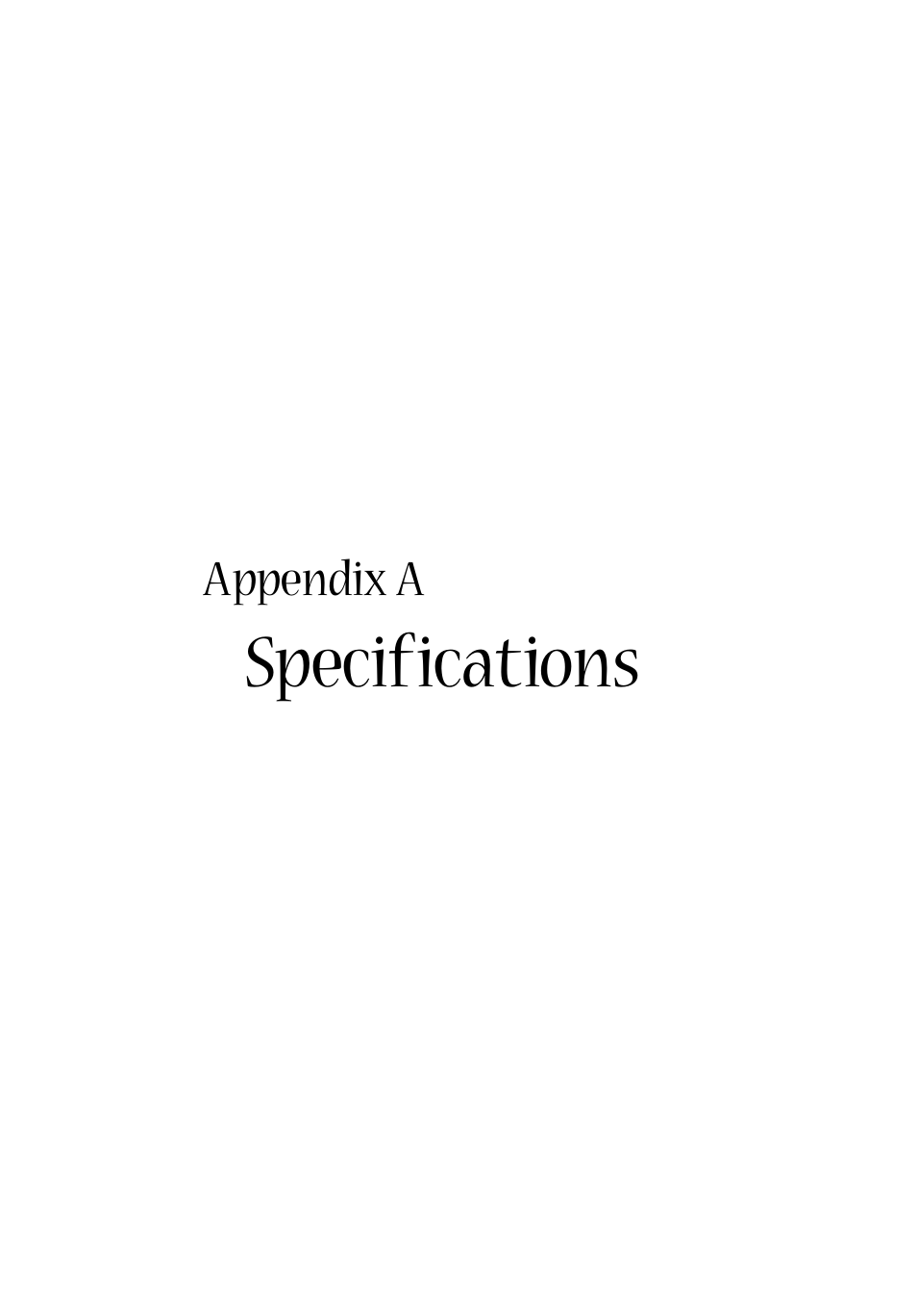 Appendix a specifications, Specifications | Acer Aspire 1660 User Manual | Page 77 / 100