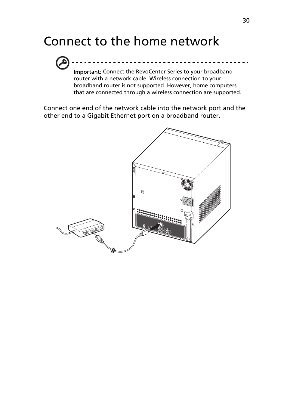 Connect to the home network | Acer RC111 User Manual | Page 30 / 103