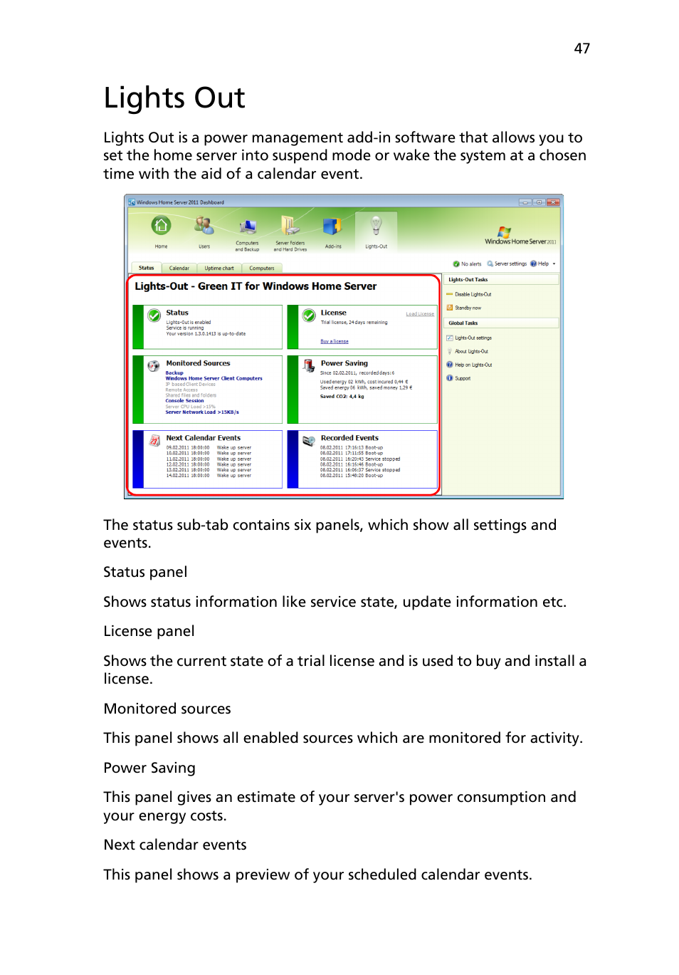 Lights out | Acer RC111 User Manual | Page 47 / 103