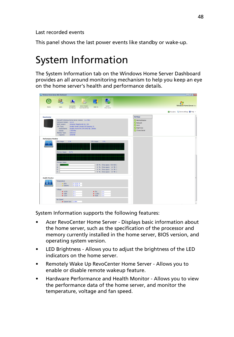 System information | Acer RC111 User Manual | Page 48 / 103