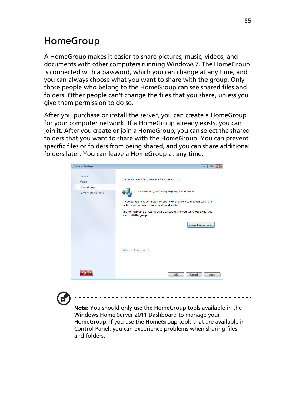 Homegroup | Acer RC111 User Manual | Page 55 / 103