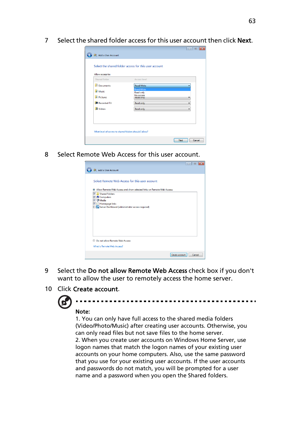 Acer RC111 User Manual | Page 63 / 103