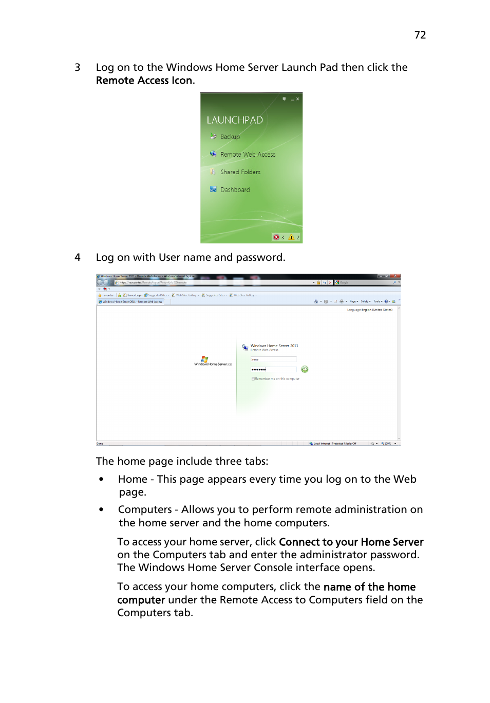 Acer RC111 User Manual | Page 72 / 103